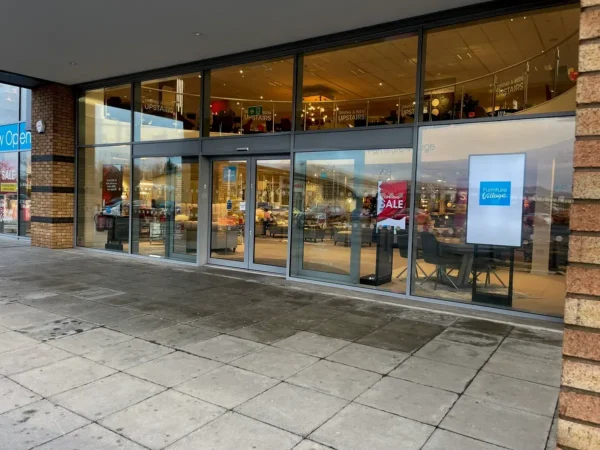indus aluminium furniture village retail aluminium shopfront completed